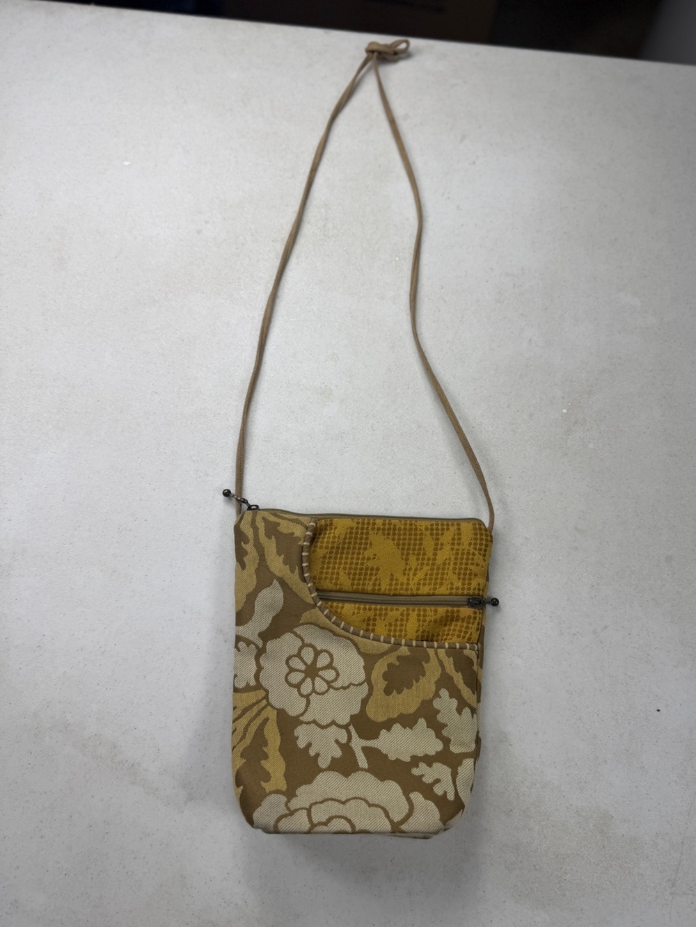 Maruca satchel Women’s Floral Crossbody Bag in Mustard and Tan
